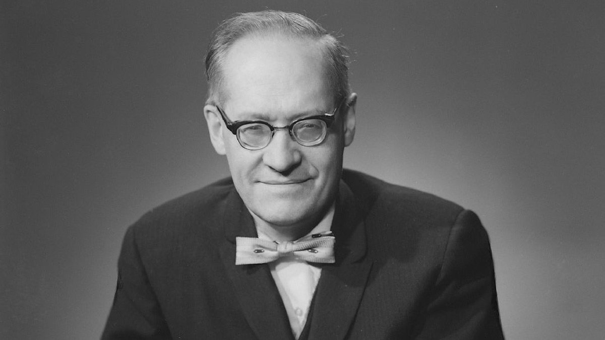 Le professeur François-Albert Angers en janvier 1966. Photo : Gaby (Gabriel Desmarais), BAnQ Vieux-Montréal.