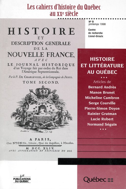 Cahiers d’histoire du Québec au XXe siècle - N° 8, printemps 1998