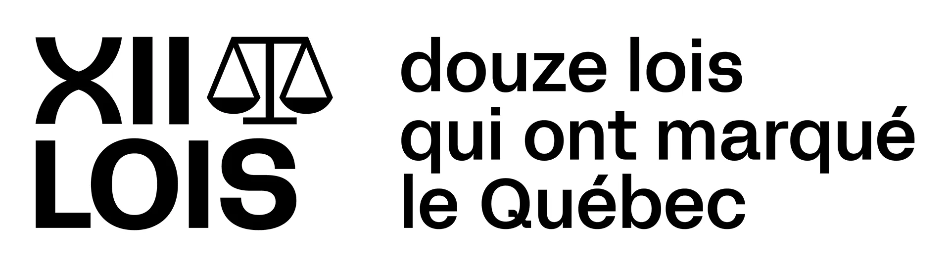 Douze lois qui ont marqué le Québec - Logo principal sur fond blanc