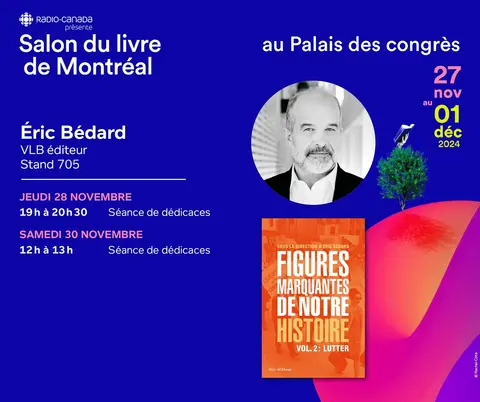 Séances de dédicaces d'Éric Bédard au Salon du livre de Montréal 2024