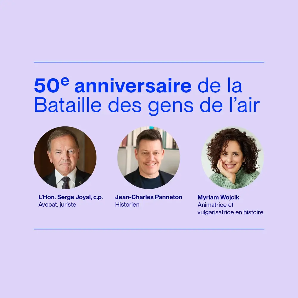 Entretien sur le 50e anniversaire de la Bataille des gens de l’air, le 6 mai 2026 à l’auditorium de la Grande Bibliothèque