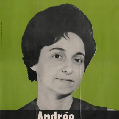 Affiche de la candidate Andrée Bertrand-Ferretti à l'élection générale de 1966