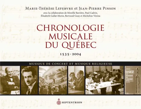 Chronologie musicale du Québec. 1535-2004. Musique de concert et musique religieuse (page couverture)