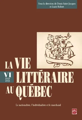 La vie littéraire au Québec, Tome VI (page couverture)