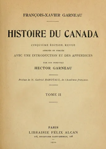 Histoire du Canada, 6e édition, tome II (page couverture)