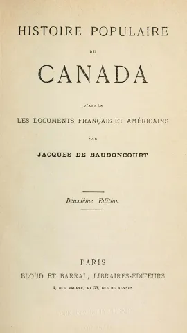 Histoire populaire du Canada d’après les documents français et américains (page couverture)