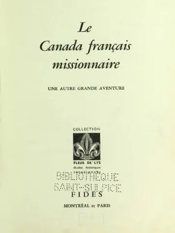 Page couverture - Le Canada français missionnaire