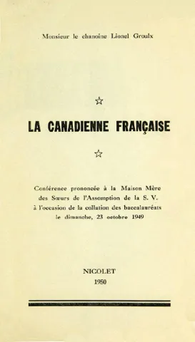 La Canadienne française (page couverture)