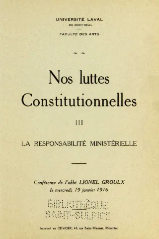 Nos luttes constitutionnelles. III. La responsabilité ministérielle (page couverture)