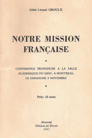 Notre mission française (page couverture)