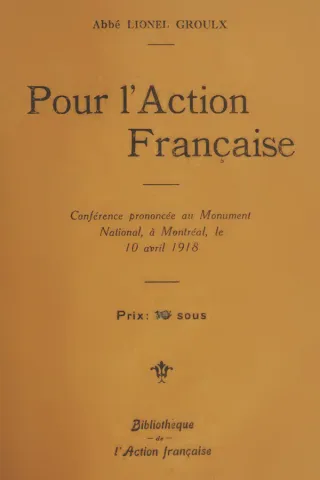 Pour l’Action française (page couverture)