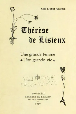 Thérèse de Lisieux. Une grande femme, une grande vie (page couverture)