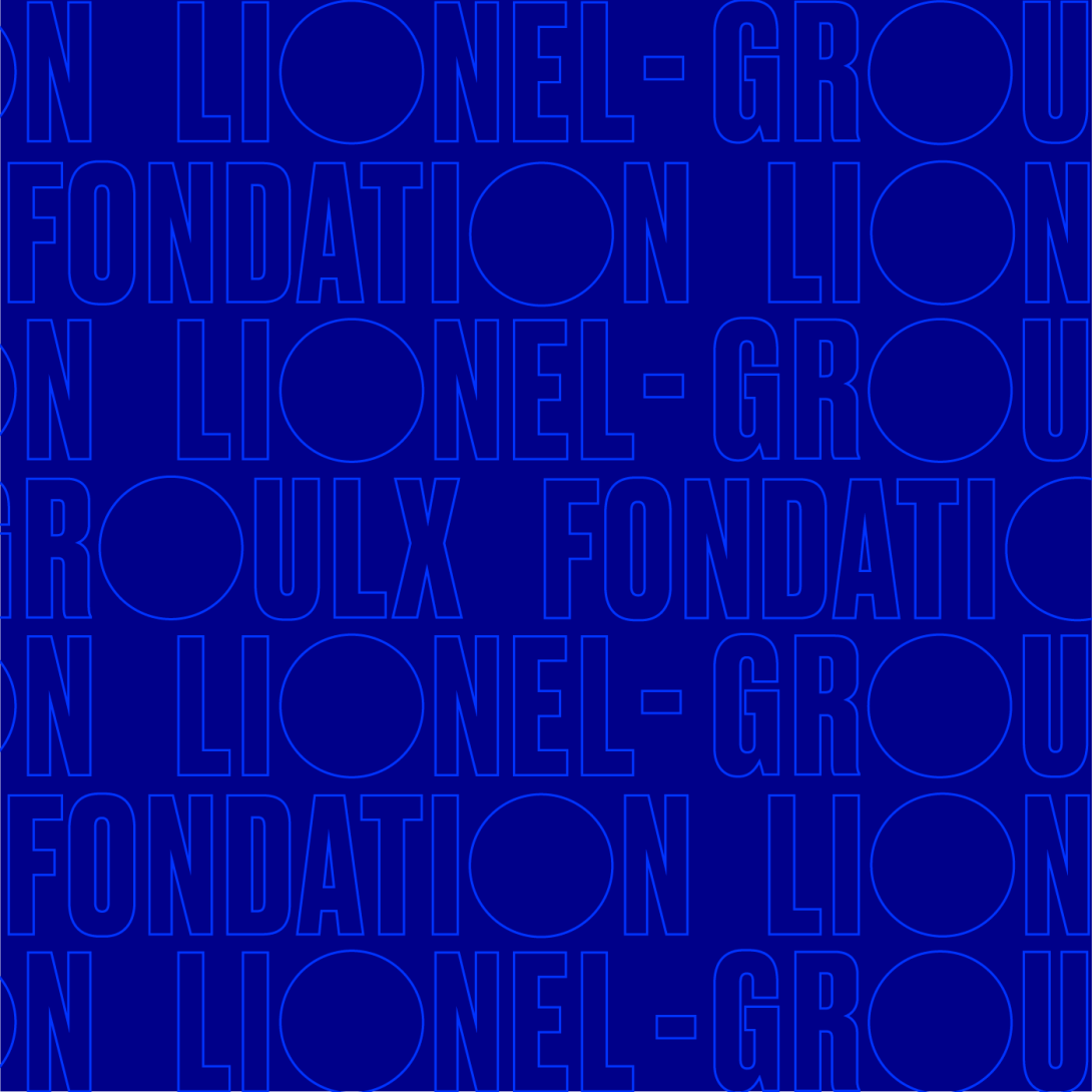 Logo de la Fondation Lionel-Groulx sur fond bleu